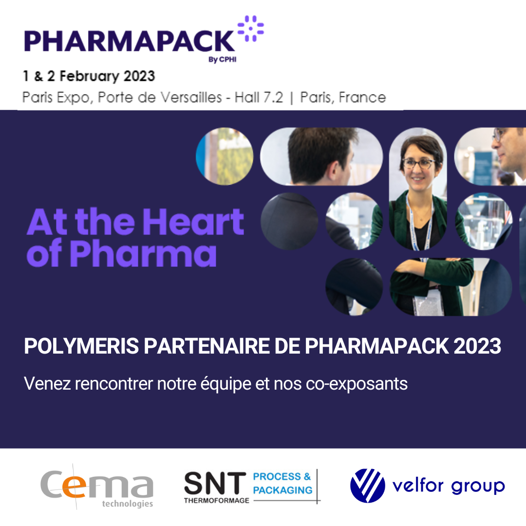 Polymeris exposant et partenaire sur le salon Pharmapack 2023